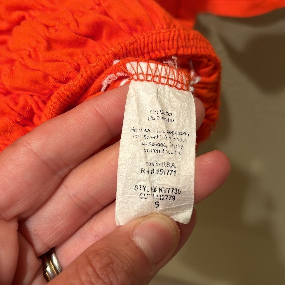 Le Lis woman's cropped orange ruffled shirt - Picture 8 of 8